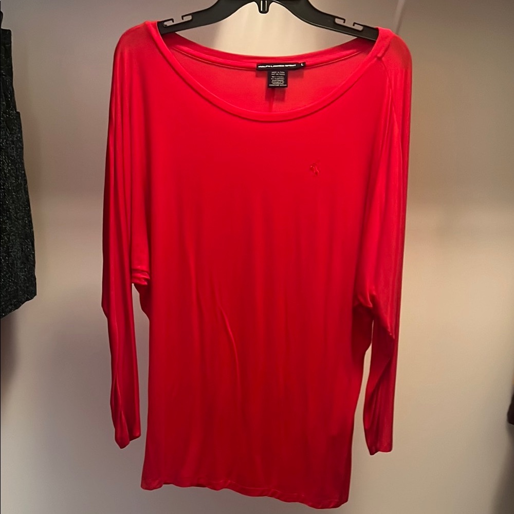 Women's Red Long Sleeve Top